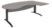 Bureau compact manager retour à droite IDRA - 200 cm - pieds anthracite - Chêne gris (pied de renfort obligatoire à rajouter - non inclus)