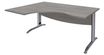 Bureau compact à gauche IDRA - L180 cm - Pieds alu - plateau imitation Chêne gris (Pieds de renfort obligatoire à rajouter - non inclus)
