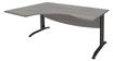 Bureau compact à gauche IDRA - L160 cm - Pieds anthracite - plateau imitation Chêne gris (Pieds de renfort obligatoire à rajouter - non inclus)