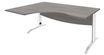 Bureau compact à gauche IDRA - L160 cm - Pieds blanc- plateau imitation Chêne gris (Pieds de renfort obligatoire à rajouter - non inclus)