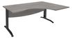 Bureau compact à droite IDRA - L160 cm - Pieds anthracite - plateau imitation Chêne gris (Pieds de renfort obligatoire à rajouter - non inclus)