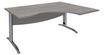 Bureau compact à droite IDRA - L160 cm - Pieds alu - plateau imitation Chêne gris (Pieds de renfort obligatoire à rajouter - non inclus)
