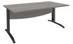 Bureau droit IDRA - L160 cm - Pieds anthracite - plateau imitation Chêne gris