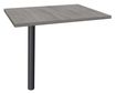 Extension IDRA/DUAL sur pied tube - 80 x 60 cm - Pied anthracite - plateau imitation Chêne gris