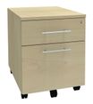 Caisson mobile EXPRIM/LOFTER/LEVEL - L43 x H56 x P60 cm - 2 tiroirs dont 1 DS - Imitation Erable