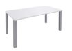 Bureau droit EXPRIM - L160 cm - Plateau Blanc perle - Pieds alu