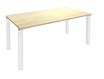 Bureau droit EXPRIM - L120 cm - Plateau imitation Erable - Pieds blanc