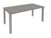 Bureau droit EXPRIM - L120 cm - Plateau imitation Chêne gris - Pieds alu
