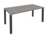 Bureau droit EXPRIM - L140 cm - Plateau imitation Chêne gris - Pieds carbone