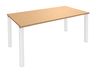 Bureau droit EXPRIM - L160 cm - Plateau imitation Hêtre - Pieds blanc
