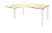 Bureau compact EXPRIM - L160 cm - Retour gauche - Plateau imitation Erable - Pieds blanc (Pieds de renfort obligatoire à rajouter - non inclus)