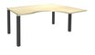 Bureau compact EXPRIM - L180 cm - Retour droite - Plateau imitation Erable - Pieds carbone (Pieds de renfort obligatoire à rajouter - non inclus)