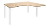 Bureau compact EXPRIM - L180 cm - Retour droite - Plateau imitation Chêne clair - Pieds blanc (Pieds de renfort obligatoire à rajouter - non inclus)
