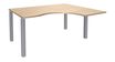 Bureau compact EXPRIM - L180 cm - Retour droite - Plateau imitation Chêne clair - Pieds alu (Pieds de renfort obligatoire à rajouter - non inclus)