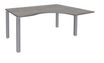 Bureau compact EXPRIM - L180 cm - Retour droite - Plateau imitation Chêne gris - Pieds alu (Pieds de renfort obligatoire à rajouter - non inclus)