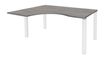 Bureau compact EXPRIM - L180 cm - Retour gauche - Plateau imitation Chêne gris - Pieds blanc (Pieds de renfort obligatoire à rajouter - non inclus)