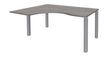 Bureau compact EXPRIM - L180 cm - Retour gauche - Plateau imitation Chêne gris - Pieds alu (Pieds de renfort obligatoire à rajouter - non inclus)