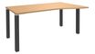 Bureau Vague EXPRIM - L140 cm - Retour droite - Plateau imitation Hêtre - Pieds carbone