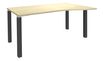 Bureau Vague EXPRIM - L140 cm - Retour droite - Plateau imitation Erable - Pieds carbone