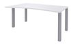 Bureau Vague EXPRIM - L140 cm - Retour gauche - Plateau Blanc perle - Pieds alu
