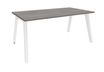 Bureau simple STEELY - L120 cm - pied blanc - plateau imitation Chêne gris