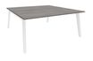 Bureau double STEELY - L120 cm - Double face Depart - Pieds blanc - plateau imitation Chêne gris