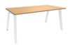 Bureau simple STEELY - L120 cm - pied blanc - plateau imitation Hêtre