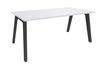 Bureau simple STEELY - L120 cm - pied carbone - plateau Blanc perle