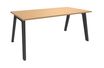 Bureau simple STEELY - L140 cm - pied carbone - plateau imitation Hêtre