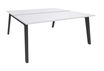 Bureau double STEELY - L120 cm - Double face Depart - Pieds carbone - plateau Blanc perle