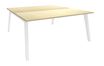 Bureau double STEELY - L160 cm - Double face Depart - Pieds blanc - plateau imitation Erable