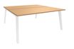 Bureau double STEELY - L180 cm - Double face Depart - Pieds blanc - plateau imitation Hêtre
