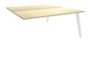 Bureau double STEELY - L120 cm - Double face Suivant - Pieds blanc - plateau imitation Erable