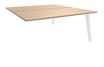 Bureau double STEELY - L140 cm - Double face Suivant - Pieds blanc - plateau imitation Chêne clair