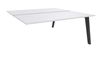 Bureau double STEELY - L160 cm - Double face Suivant - Pieds carbone - plateau Blanc perle