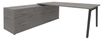 Bureau STEELY Manager - L180 x P100 x H72,5 cm - console retour à gauche (2 tiroirs) L200 x P60 x H72,5 cm - pieds carbone - plateau imitation chêne gris