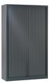 Armoire haute monobloc à rideaux ETIC - 198 x 120 cm - corps et rideaux anthracite