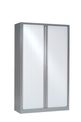 Armoire haute monobloc à rideaux ETIC - 198 x 120 cm - corps aluminium - rideaux blanc
