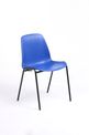 Chaise CHARLOTTE - pieds noirs avec accroches - coque M1 (non feu) - bleu