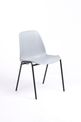 Chaise CHARLOTTE - pieds noirs avec accroches - coque M1 (non feu) - gris clair