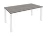 Bureau droit EXPRIM - L180 cm - Plateau imitation Chêne gris - Pieds blanc