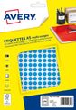 Avery - Etui A5 - 2940 Pastilles adhésives - bleu - diamètre 8 mm