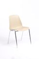 Chaise CHARLOTTE - pieds chromés avec accroches - beige
