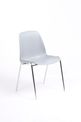 Chaise CHARLOTTE - pieds chromés avec accroches - gris clair