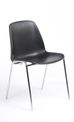 Chaise CHARLOTTE - pieds chromés avec accroches - noir