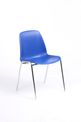 Chaise CHARLOTTE - pieds chromés avec accroches - coque M1 (non feu) - bleu