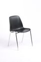 Chaise CHARLOTTE - pieds chromés avec accroches - coque M1 (non feu) - noir