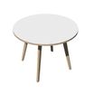 Table ronde - H74,4 cm - 100 cm - 4 Pieds bois - plateau blanc