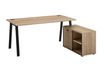 Bureau manager MAMBO avec retour droit - 160 cm - Chêne Sonoma/noir