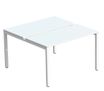 Bureau Bench 2 personnes EASYDESK - soit 2 plateaux L120xP60xH75 cm (L120 x P126) - Blanc